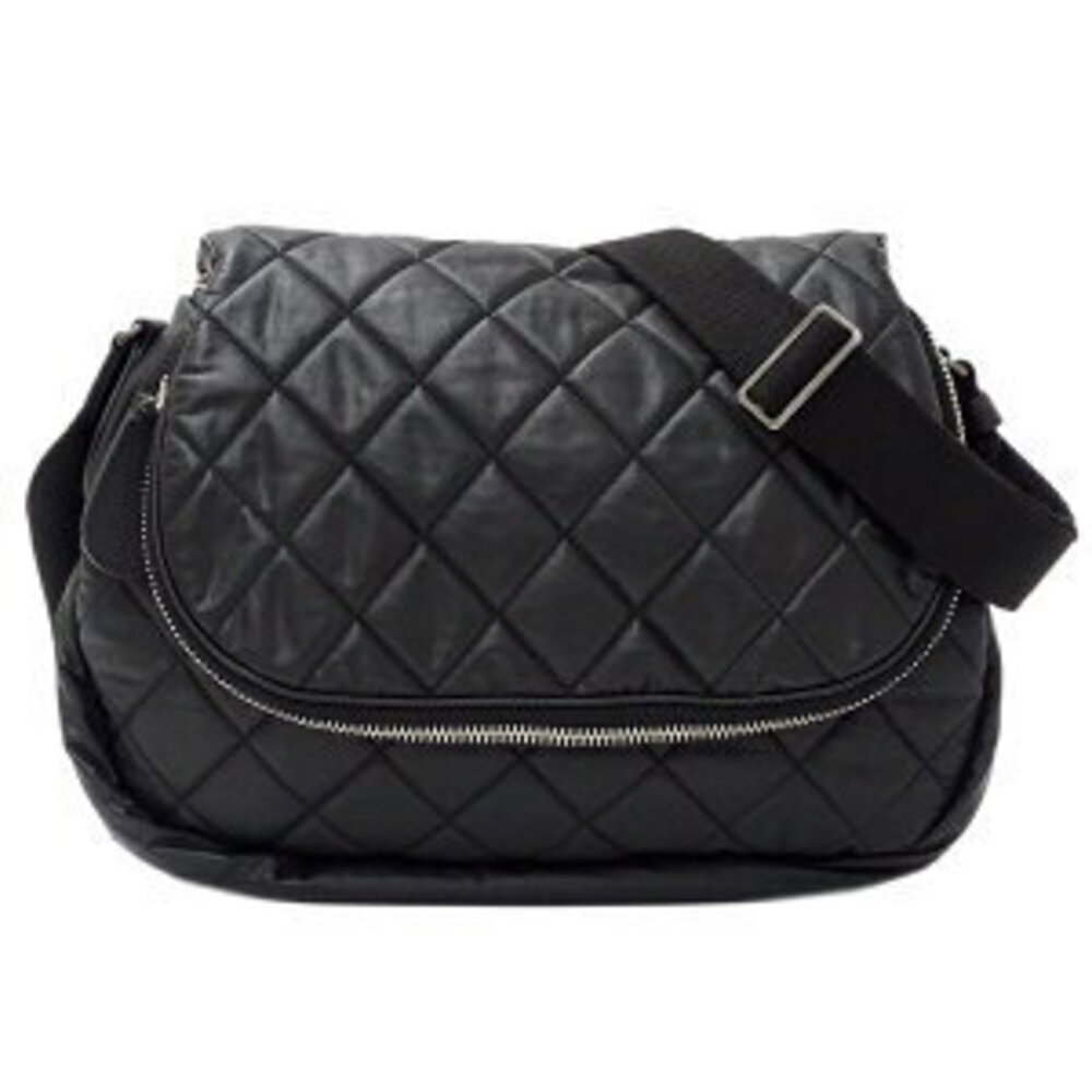 Chanel Coco Cocoon Shoulder Bag Black Coated Leather Quilted